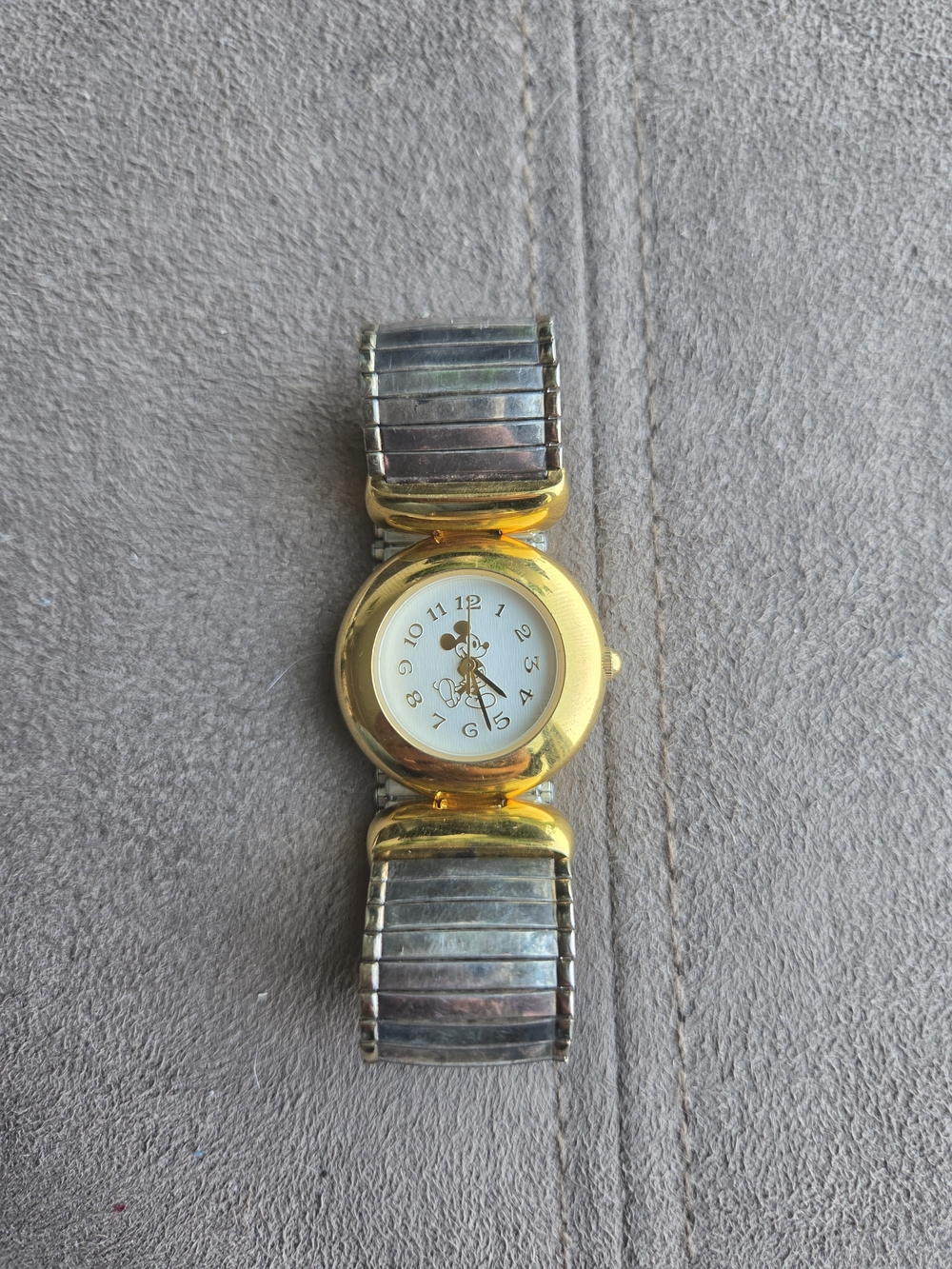 Gold and Silver Women's Round Watch with Expansion Band